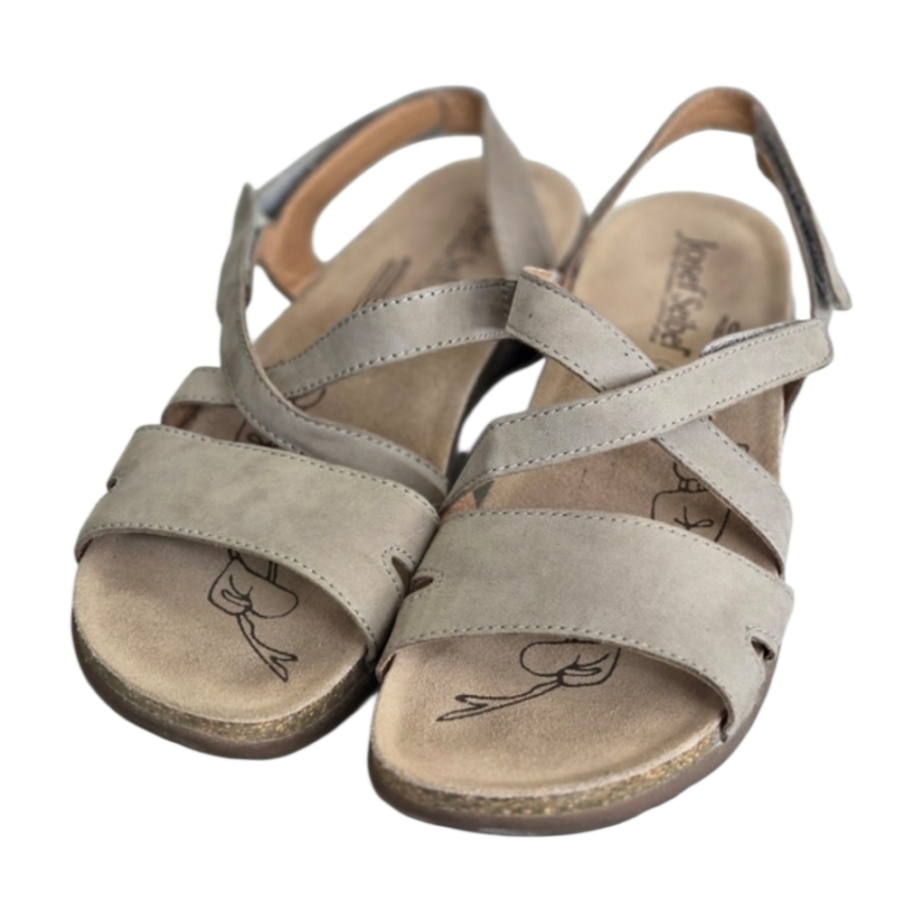 JOSEF SEIBEL NEW Tan Leather Suede Sandals Size 40